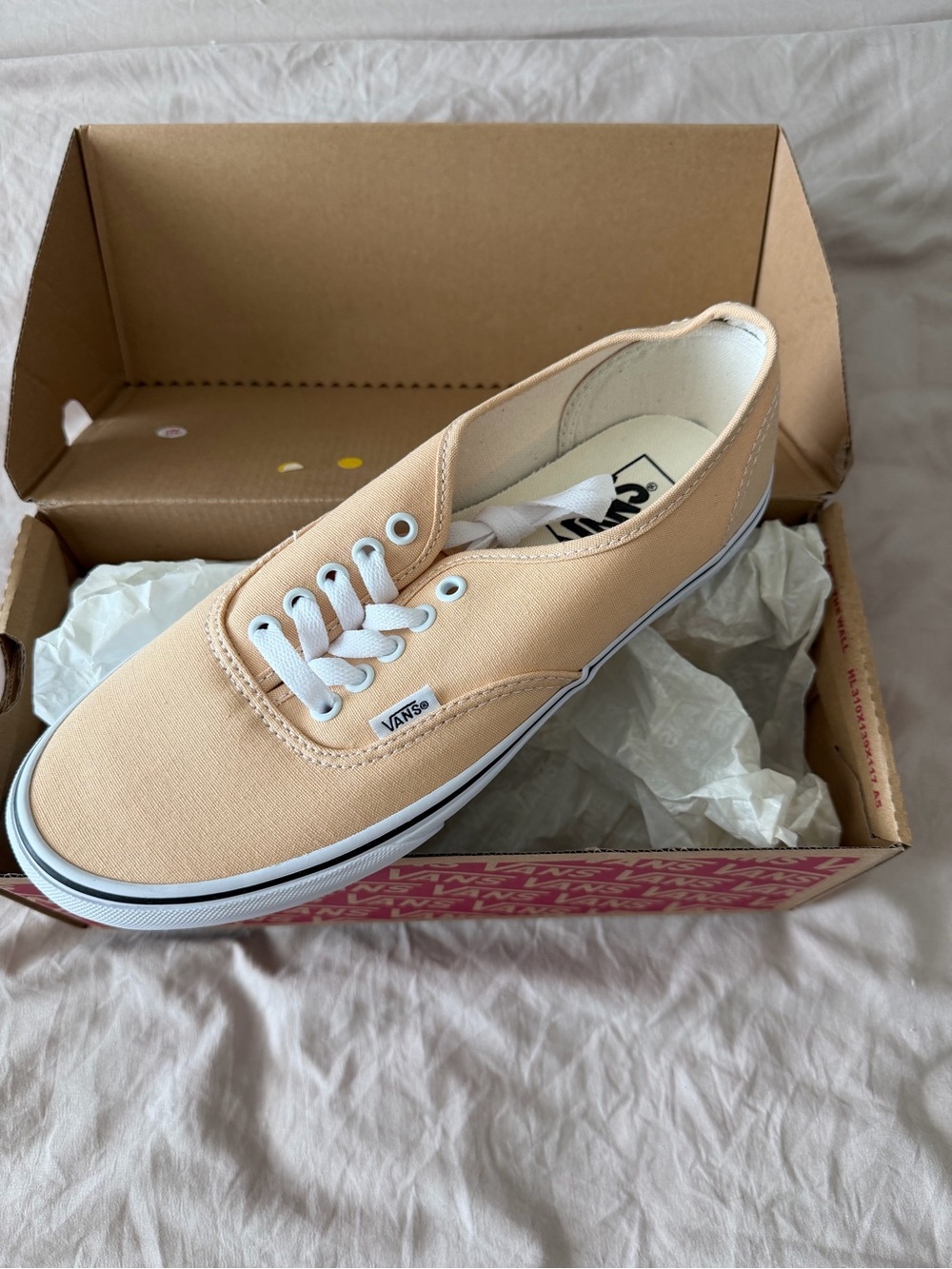 Vans Peach Canvas Low-Top Sneakers - White Accents